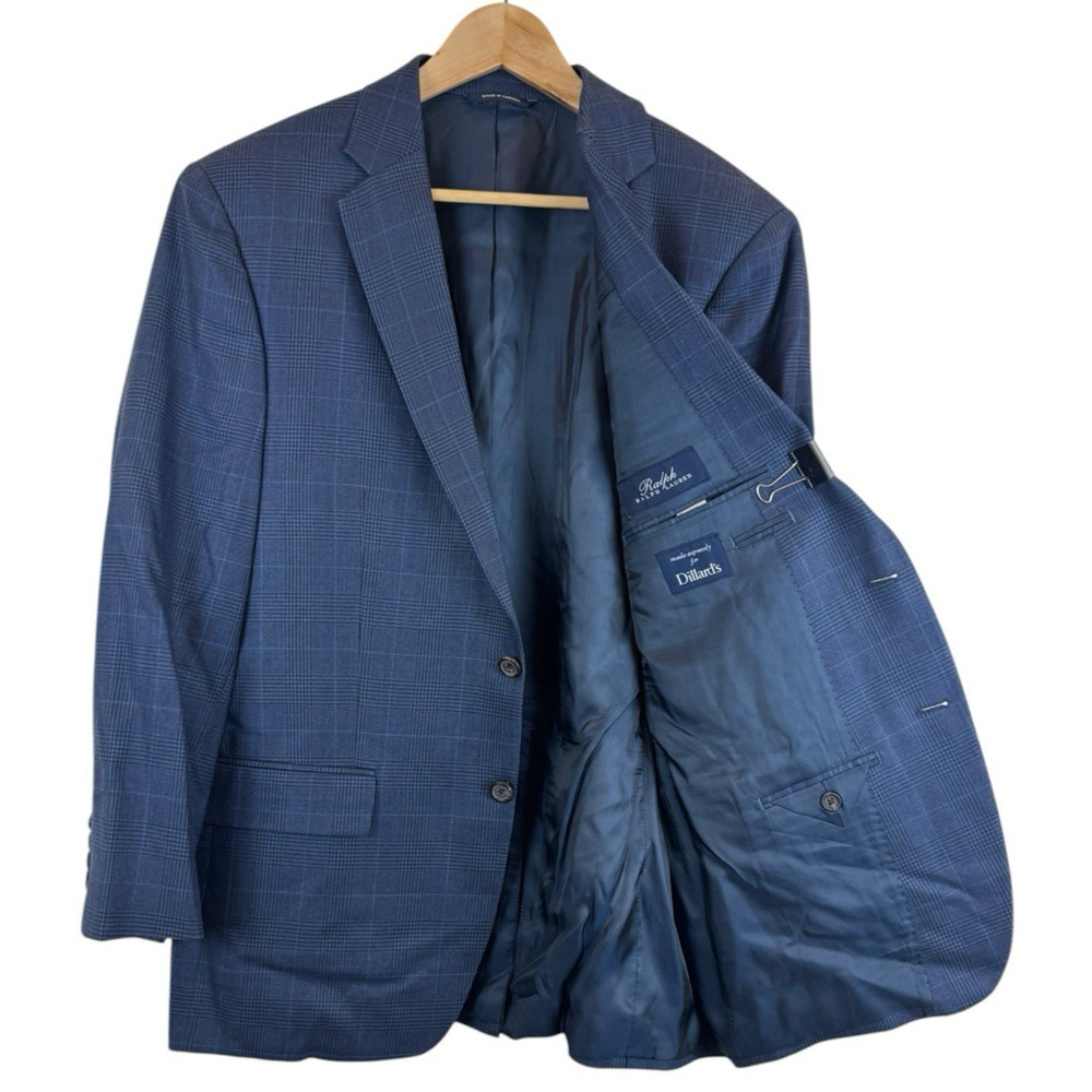 Ralph Lauren Mens Two-Button Blazer Silk Wool Blend Sport Coat Jacket Size 42R
